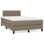 vidaXL Boxspring met matras stof taupe 120x190 cm, Verzenden, Nieuw, 190 cm of minder, Twijfelaar