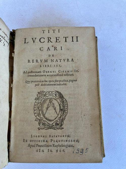 Lucretius Carus, Titus - Titi Lucretii Cari De rerum natura, Antiek en Kunst, Antiek | Boeken en Bijbels