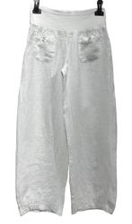Linnen broek met brede elastische talie – steekzakjes –, Kleding | Dames, Nieuw