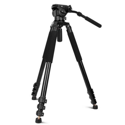 Aluminium Camera Statief type Q680 + Statiefkop, Audio, Tv en Foto, Fotografie | Statieven en Balhoofden