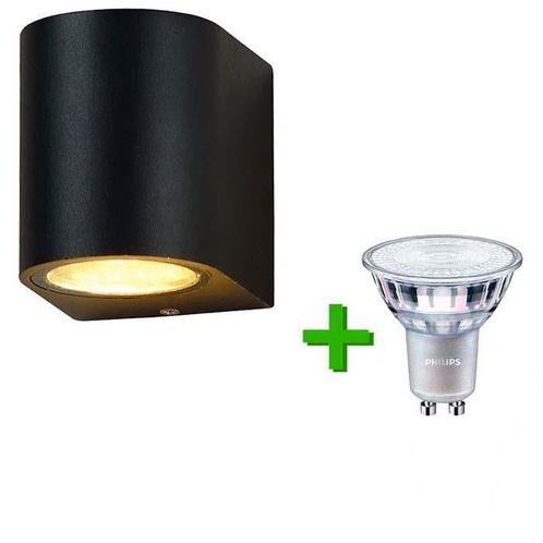 Buitenlamp zwart IP54 | Tuinverlichting incl. Philips spot, Tuin en Terras, Buitenverlichting, Wandlamp, Nieuw, Minder dan 50 watt