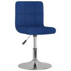 vidaXL Eetkamerstoel draaibaar stof blauw, Verzenden, Nieuw, Blauw
