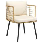 vidaXL Tuinstoel met kussens poly rattan naturel, Tuin en Terras, Tuinstoelen, Verzenden, Nieuw, Rotan