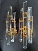 Wandlamp - Kristal, Metaal - Set vintage wandlampen, Antiek en Kunst
