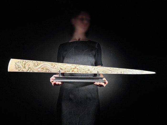 GEEN RESERVEPRIJS - Extra groot, gepatineerd uitgehouwen, Antiek en Kunst, Kunst | Designobjecten