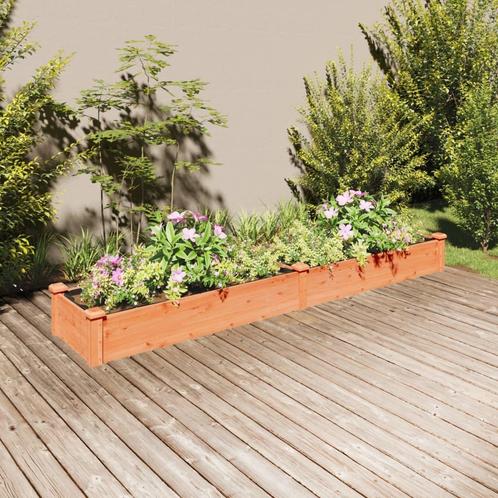 vidaXL Plantenbak verhoogd met voering 240x45x25 cm, Tuin en Terras, Bloembakken en Plantenbakken, 100 cm of meer, Nieuw, Hout