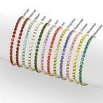 Geboorstesteen tennisarmbandjes goud, Verzenden, Nieuw, Zilver