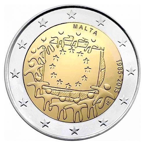 Malta 2 Euro Europese Vlag 2015, Postzegels en Munten, Munten | Europa | Euromunten, Verzenden