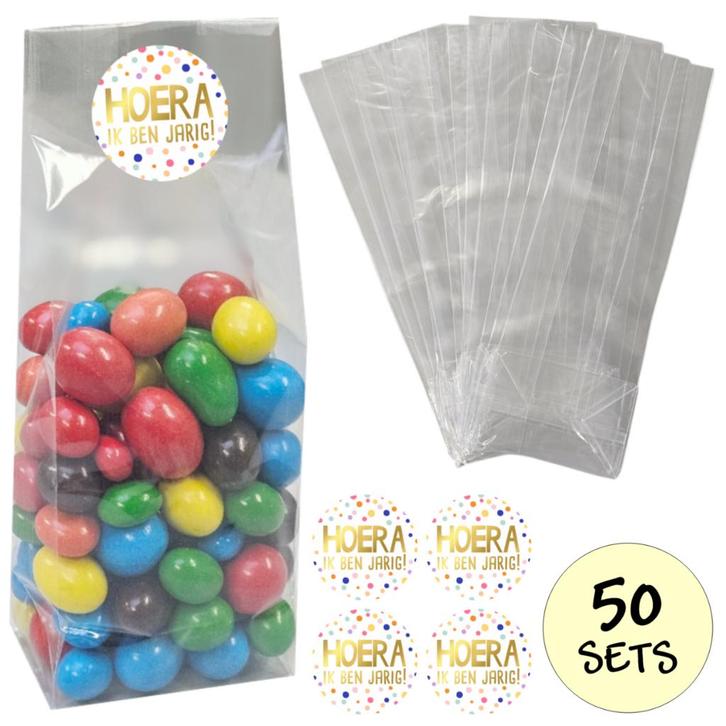 Fako Bijoux® - Uitdeelzakjes Met Sluitstickers - 50 Stickers, Diversen, Cadeauverpakkingen, Verzenden