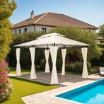 Luxe tuinpaviljoen Emine 4x3m met 6 zijdelen - crème, Tuin en Terras, Partytenten, Verzenden, Nieuw