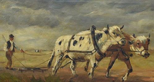 F. Boukes XXe - Farmer, Antiek en Kunst, Kunst | Schilderijen | Klassiek