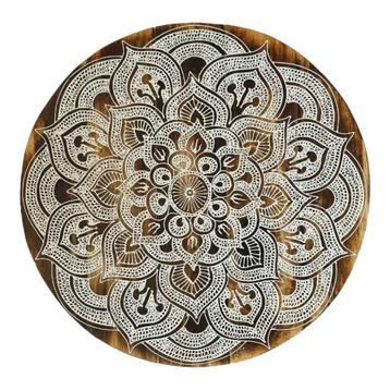 Groot hout wandbord mandala wit  50 cm beschikbaar voor biedingen