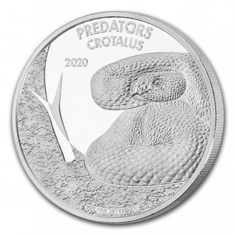 Congo Predators Crotalus Rattlesnake 1 oz 2020, Postzegels en Munten, Munten | Afrika, Losse munt, Zilver, Overige landen, Verzenden