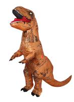 KIMU® Opblaas Kostuum T-Rex Bruin Opblaasbaar Pak Dinopak Ma, Carnaval, Nieuw, Overige maten, Ophalen of Verzenden
