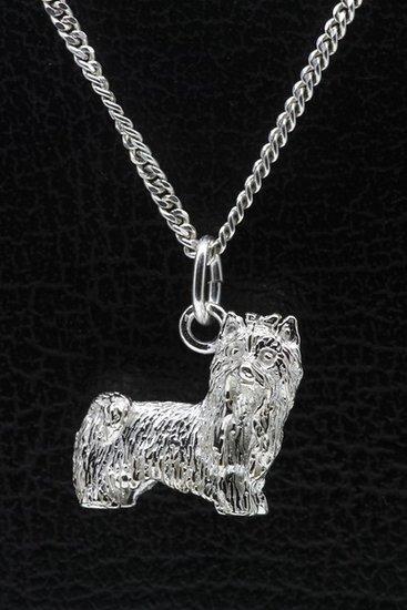 Zilveren Yorkshire terrier - huismodel ketting hanger - g..., Sieraden, Tassen en Uiterlijk, Kettinghangers, Verzenden