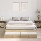 vidaXL Opbergbedframe Sonoma Eik 160x200 cm, Huis en Inrichting, Slaapkamer | Bedden, Verzenden, 200 cm, 160 cm, Hout