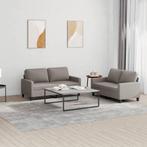 vidaXL 2-delige Loungeset met kussens stof taupe, Huis en Inrichting, Verzenden, Nieuw, Vierpersoons of meer, Stof
