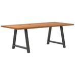 vidaXL Eettafel rechthoekig 220x100x74 cm massief eikenhout, Huis en Inrichting, Tafels | Eettafels, Verzenden, Nieuw