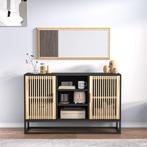 vidaXL Dressoir 105x30x65 cm bewerkt hout zwart, 100 tot 150 cm, Verzenden, Nieuw, 25 tot 50 cm