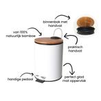 Pedaalemmer - prullenbak badkamer - 3L - wit bamboe, Huis en Inrichting, Woonaccessoires | Prullenbakken, Ophalen of Verzenden
