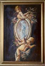 Scuola Romana (XVIII-XIX) - Putti con Allegoria e Fiori