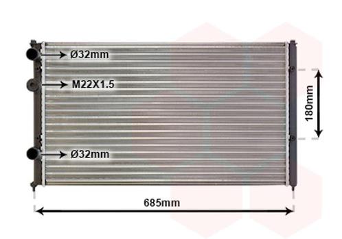 RADIATOR VOOR SEAT CORDOBA 1993-1996 1H0121253A, Auto-onderdelen, Airco en Verwarming, Nieuw, Ophalen of Verzenden