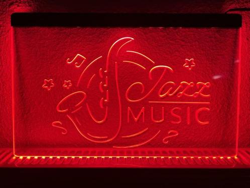 Jazz muziek neon bord lamp LED verlichting reclame lichtbak, Verzamelen, Merken en Reclamevoorwerpen, Nieuw, Verzenden