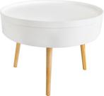 Houten salontafel met opbergruimte - 60x60x40 - wit, Huis en Inrichting, Tafels | Salontafels, Ophalen of Verzenden, Nieuw