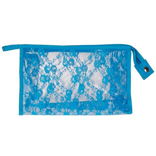 Toilettas - Transparant & Lichtblauw Kant - Ritssluiting - 1, Sieraden, Tassen en Uiterlijk, Toilettassen, Blauw, Nieuw, Ophalen of Verzenden