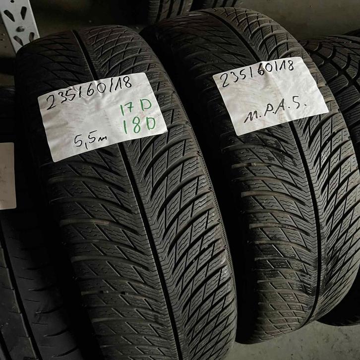 2 x Michelin Pilot Alpin 5 235-60-18 Winterbanden 5,5mm, Auto-onderdelen, Banden en Velgen, 18 inch, Winterbanden, 235 mm, Personenwagen