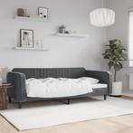 vidaXL Slaapbank 90x200 cm fluweel donkergrijs, Huis en Inrichting, 90 cm, Eenpersoons, Verzenden, Nieuw