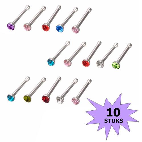 Fako Bijoux® - Neuspiercing - Staafje Kristal - 1.8mm -, Sieraden, Tassen en Uiterlijk, Piercings, Verzenden