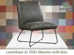 Leren fauteuil Less - Kenia Antracite (grijs), Industrieel, Modern, Scandinavisch, Nieuw, Ophalen of Verzenden, 50 tot 75 cm