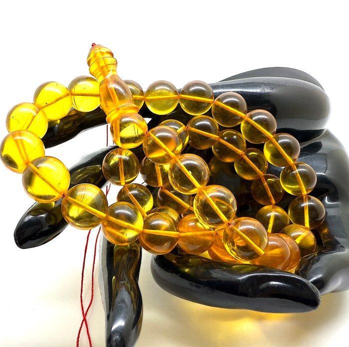 Baltisch amber tesbih gebedskralen rozenkrans, ronde kralen, Antiek en Kunst, Curiosa en Brocante