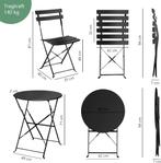 Bistroset - Tuinset 2 persoons - Tuinstoelen met tafel - Zwa, Verzenden, Zo goed als nieuw