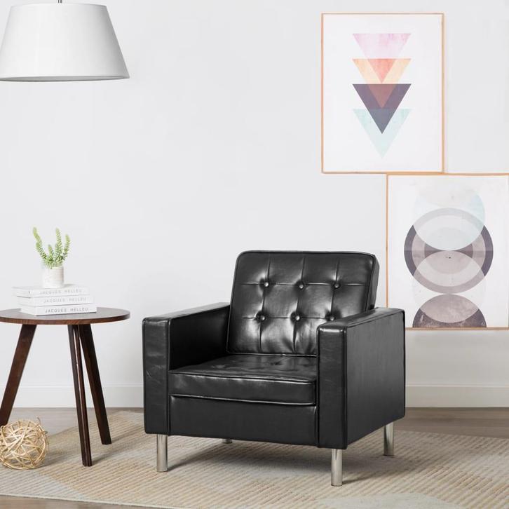 vidaXL Fauteuil zwart 75x70x75 cm kunstleer, Huis en Inrichting, Fauteuils, Nieuw, Verzenden