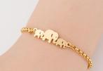 Armband met olifantjes (18K gouden plating), Nieuw