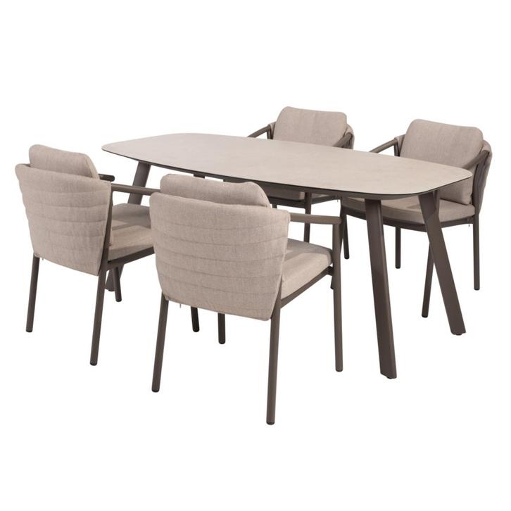 Manolo Barolo dining tuinset 180x95xH75 cm 5 delig keramiek, Tuin en Terras, Tuinsets en Loungesets, Nieuw, Ophalen of Verzenden