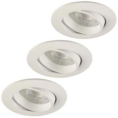 Set van 3 inbouwspots Costa wit + LED spots GU10 Lybardo | 4, Huis en Inrichting, Lampen | Spots, Nieuw, Verzenden