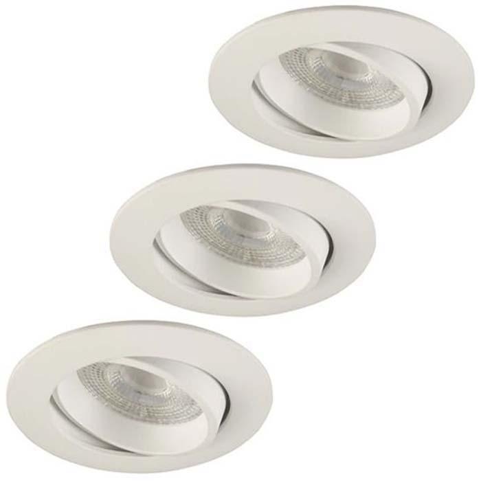 Set van 3 inbouwspots Costa wit + LED spots GU10 Lybardo | 4, Huis en Inrichting, Lampen | Spots, Nieuw, Verzenden