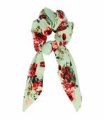 Scrunchie Haarelastiek Linten Roos Bloemen Glitter Print ..., Verzenden, Nieuw