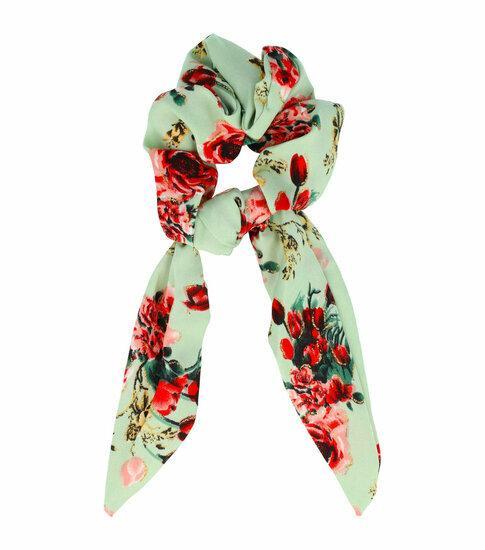Scrunchie Haarelastiek Linten Roos Bloemen Glitter Print ..., Sieraden, Tassen en Uiterlijk, Uiterlijk | Haarverzorging, Verzenden