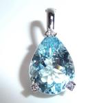 Hanger - 18 karaat Witgoud - 13.04ct. tw. Topaas - Diamant -, Sieraden, Tassen en Uiterlijk, Antieke sieraden