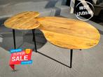 ***Sale*** Salontafel Set Verona Smooth Naturel Mango, Huis en Inrichting, Tafels | Salontafels, Verzenden, Nieuw