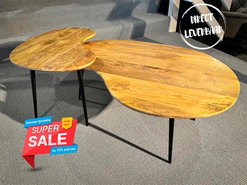 ***Sale*** Salontafel Set Verona Smooth Naturel Mango, Huis en Inrichting, Tafels | Salontafels, Verzenden