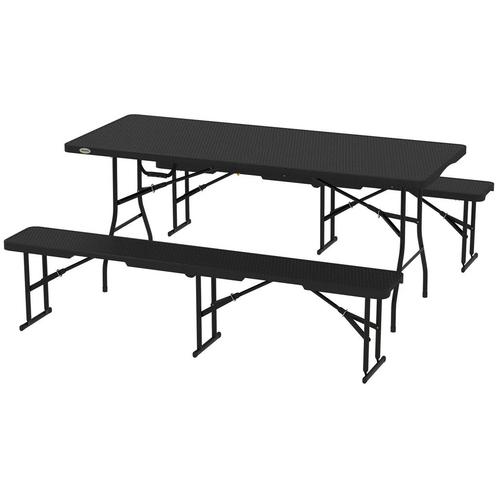 TRUUSK Picknicktafel En Banken, 3-delig Set, Opvouwbaar, Kun, Caravans en Kamperen, Kampeermeubelen, Nieuw, Verzenden