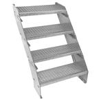Monster Shop Verstelbare Galvaniseerde Trap - 4-delige, Doe-het-zelf en Verbouw, Ladders en Trappen, Verzenden, Nieuw