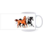 Beker - Tekening Zwart - Wit - Bruin Paard op Rij NIEUW, Huis en Inrichting, Keuken | Servies, Ophalen of Verzenden, Nieuw