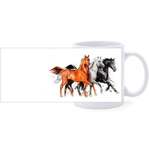 Beker - Tekening Zwart - Wit - Bruin Paard op Rij NIEUW, Huis en Inrichting, Keuken | Servies, Nieuw, Ophalen of Verzenden