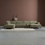 *WOONWINKEL* Moderne U-bank Groene Stof Chaise Longue Rechts, Huis en Inrichting, Banken | Bankstellen, Verzenden, Nieuw